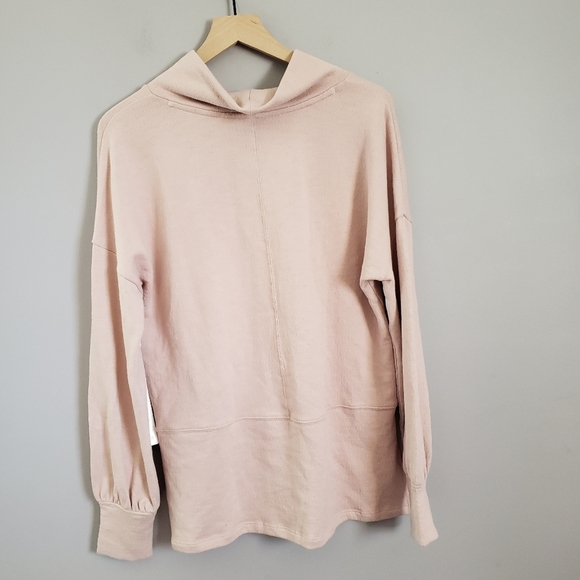 Caslon Blush Pink Terry Pullover Sweatshirt Mockneck SZ Medium - Picture 3 of 5